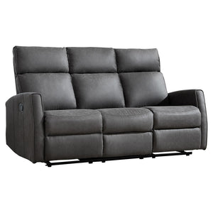 3-Seat Wall-Hugger Reclining Sofa – Grey Fabric