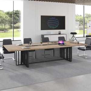 12ft Large Conference Table with 2" Thick Top & Metal Grid Base