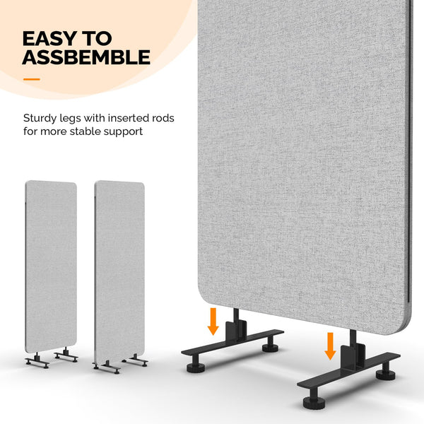 Freestanding Room Divider Screen with Wheels – Tackable Polyester Panels
