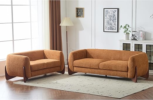 Boucle 2-Piece Sofa & Loveseat Set