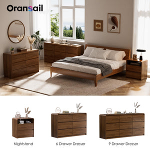 6-Drawer Dresser – Mid-Century Modern Walnut