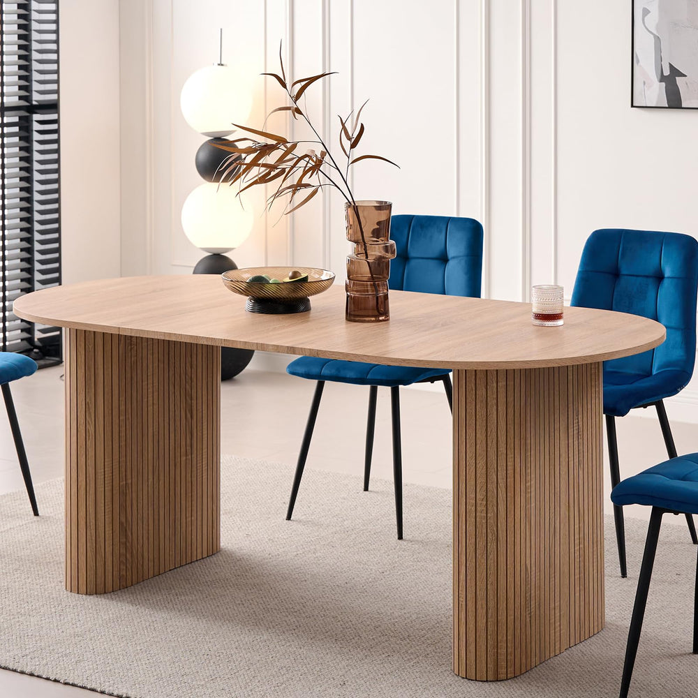 70.8" Oval Dining Table for 4-6 People
