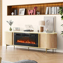 70" Fluted TV Stand with Electric Fireplace