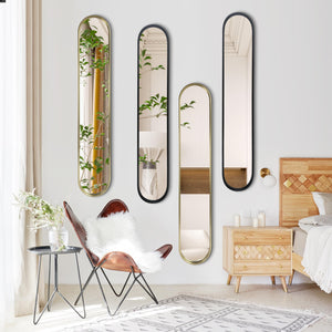 Full Length Oval Wall Mirror with Metal Frame