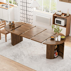 Extendable Oval Dining Table with Storage — Seats 4 to 10