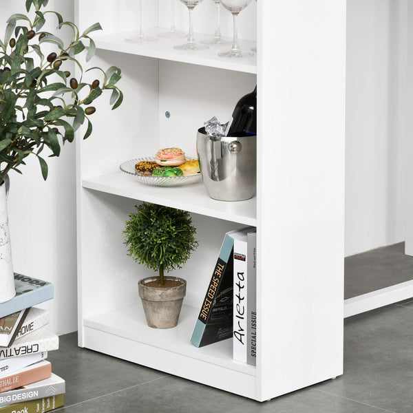 Modern Counter Height Bar Table with 3-Tier Storage Shelves