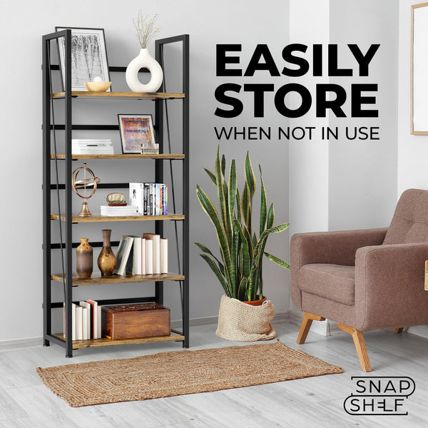 5-Tier Foldable Bookshelf