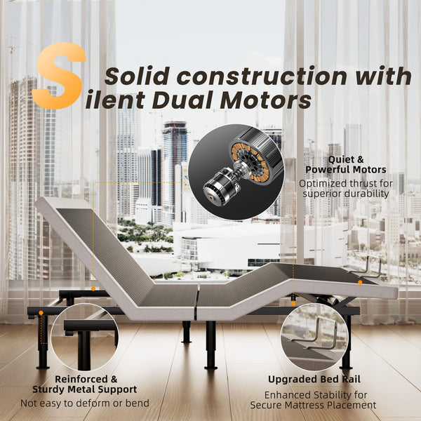 Electric Adjustable Bed Frame with Wireless Remote