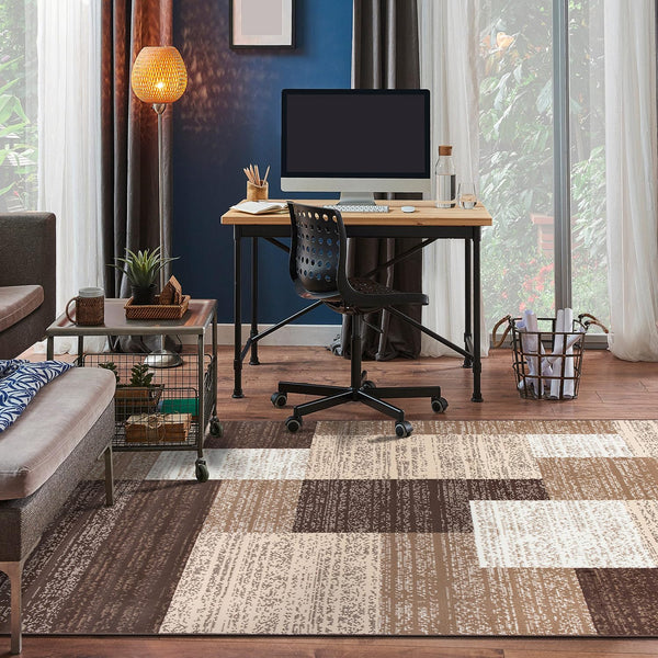 Contemporary Distressed Geometric Area Rug