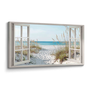 Coastal Ocean Canvas Wall Art – Beach Window Landscape Print