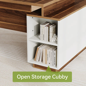 L-Shaped Executive Desk with Storage Cabinet
