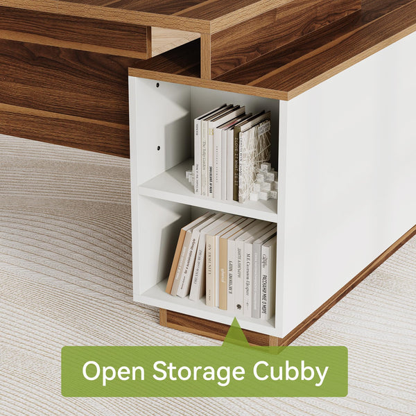 L-Shaped Executive Desk with Storage Cabinet