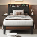 Platform Bed Frame with Storage Drawers & LED Lights