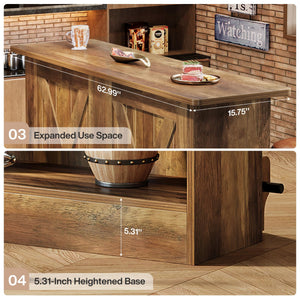 63-Inch 2-Tier Bar Table with Footrest
