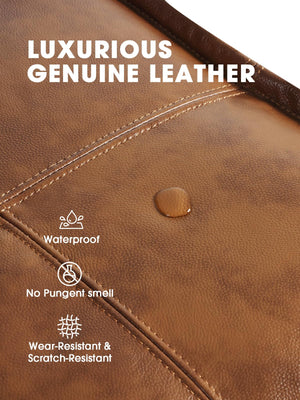Leather Pouf Ottoman Footstool