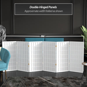 6-Panel Shoji Screen Room Divider – White Rice Paper & Wood