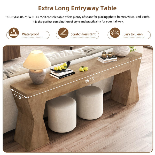 Extra Long Console Table with X-Frame Base