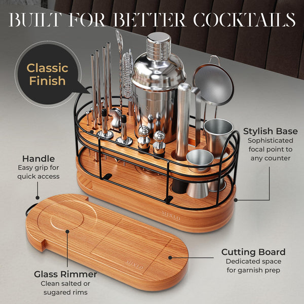 22-Piece Cocktail Shaker & Bartender Kit with Stand
