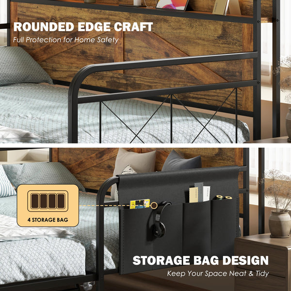 Twin Daybed with Trundle & Charging Station