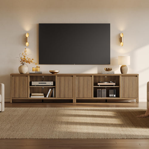 Fluted TV Stand for 55–65 Inch TVs