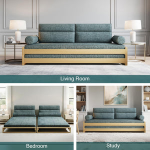 Convertible Sleeper Sofa Bed with Wood Frame