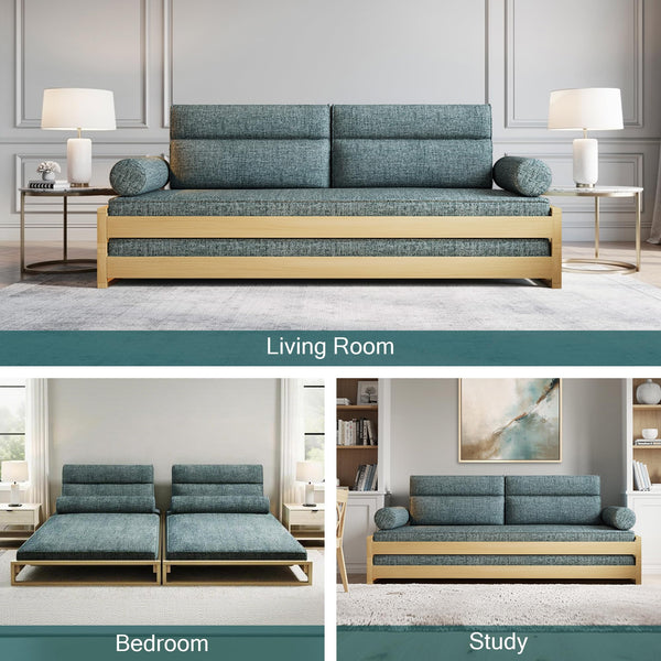Convertible Sleeper Sofa Bed with Wood Frame