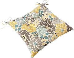 Tufted Indoor Outdoor Chair Seat Cushions with Ties – Set of 2