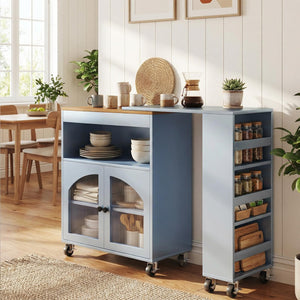 41" Rolling Kitchen Island with Storage