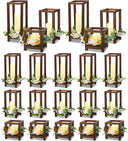 Wooden Wedding Lantern Centerpiece Set with LED Candles – 45 Pieces