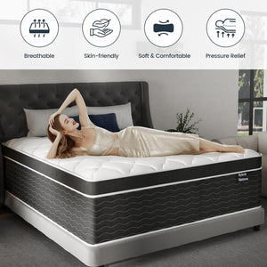 Hybrid Gel Memory Foam Mattress with Pocket Springs