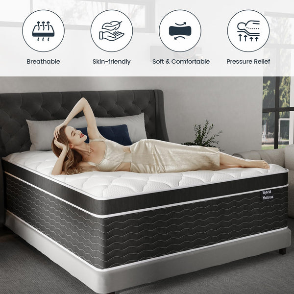 Hybrid Gel Memory Foam Mattress with Pocket Springs
