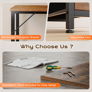 L-Shaped Desk with Power Outlets, USB-C & Storage Drawers