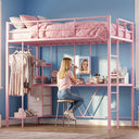Twin Loft Bed with Desk, Vanity & Storage Drawers