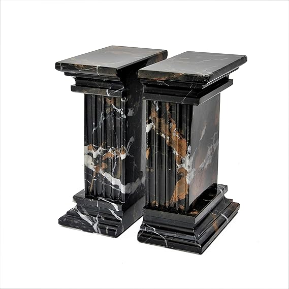 Marble Bookends Set – Hand Carved, Polished Stone with Non-Slip Base