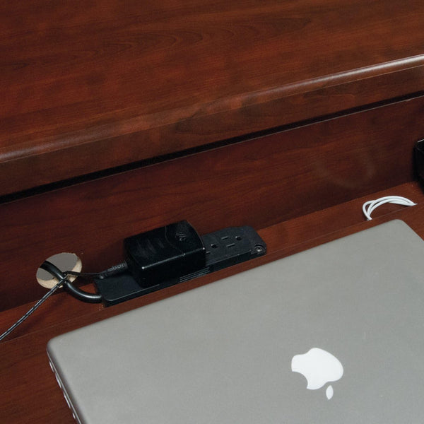 Computer Credenza Desk with Storage Drawers & Keyboard Tray