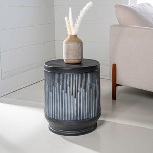 Kline Ribbed Resin Outdoor Accent Table