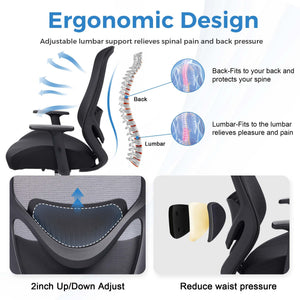 Ergonomic High-Back Drafting Chair with Lumbar Support