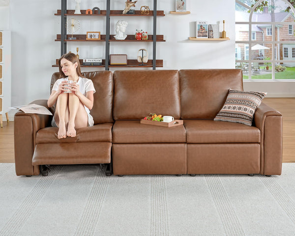 Dual Power Reclining Sectional Loveseat with Console