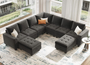 Velvet Corner Seat Module for Modular Sectional Sofa