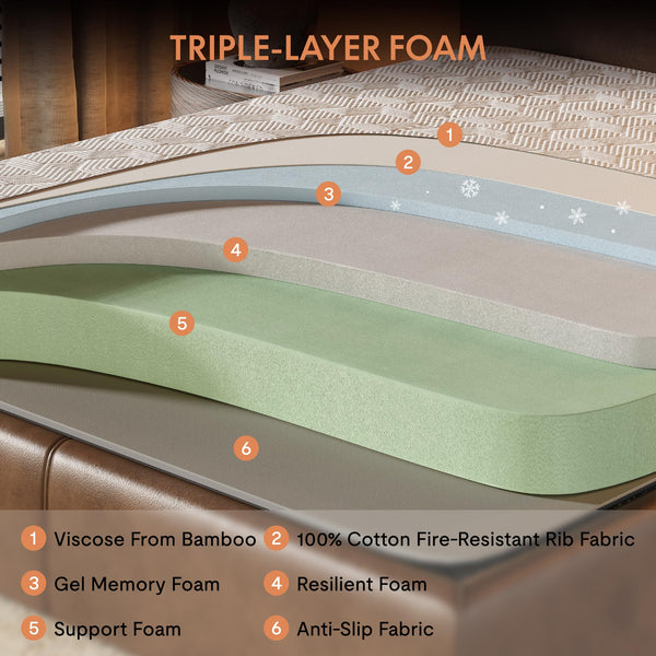 Queen Adjustable Bed Frame with Cooling Gel Memory Foam Mattress