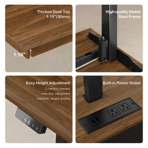 71" L-Shaped Electric Standing Desk with File Cabinet
