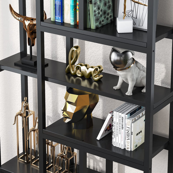 7-Tier Tall Bookcase with Open Shelves