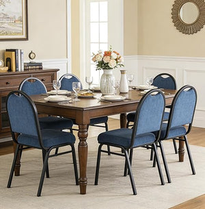 Stackable Upholstered Banquet Dining Chairs – Set of 4