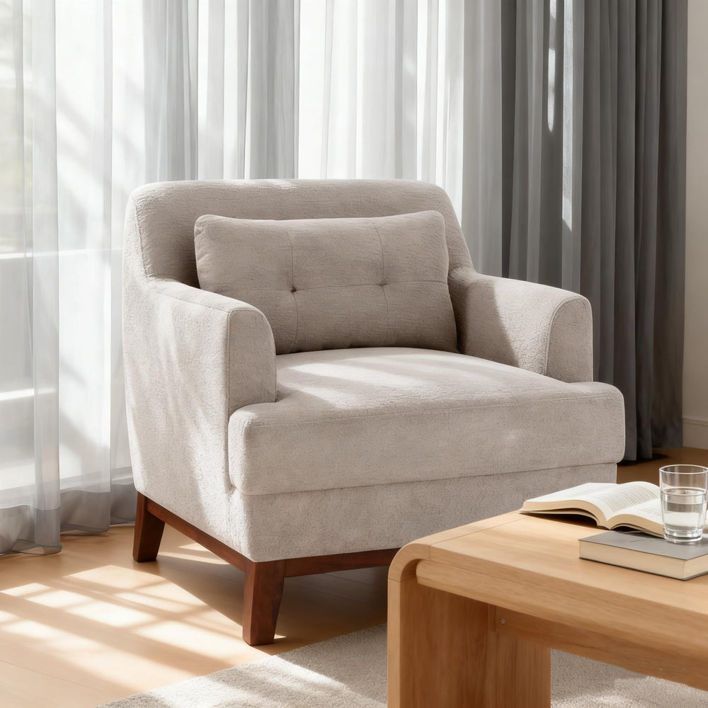 Oversized Accent Chair with Thick Cushion – Terry Fabric Armchair