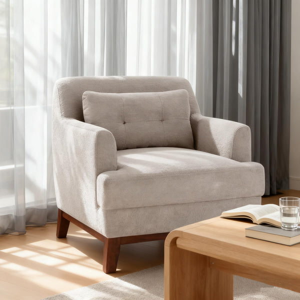 Oversized Accent Chair with Thick Cushion – Terry Fabric Armchair