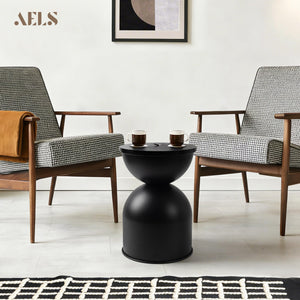 Mid-Century Modern Round Drum Side Table with Removable Lid