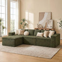 L-Shaped Modular Sectional Sofa – Corduroy, No Assembly
