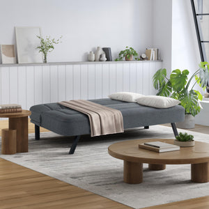 Convertible Futon Sofa – Short Twin Size, Polyester Upholstery, Metal Legs