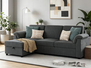 Convertible Sectional Sofa with Ottoman