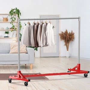 Industrial Z-Base Garment Rack, 500 lb Capacity, 63" Bar